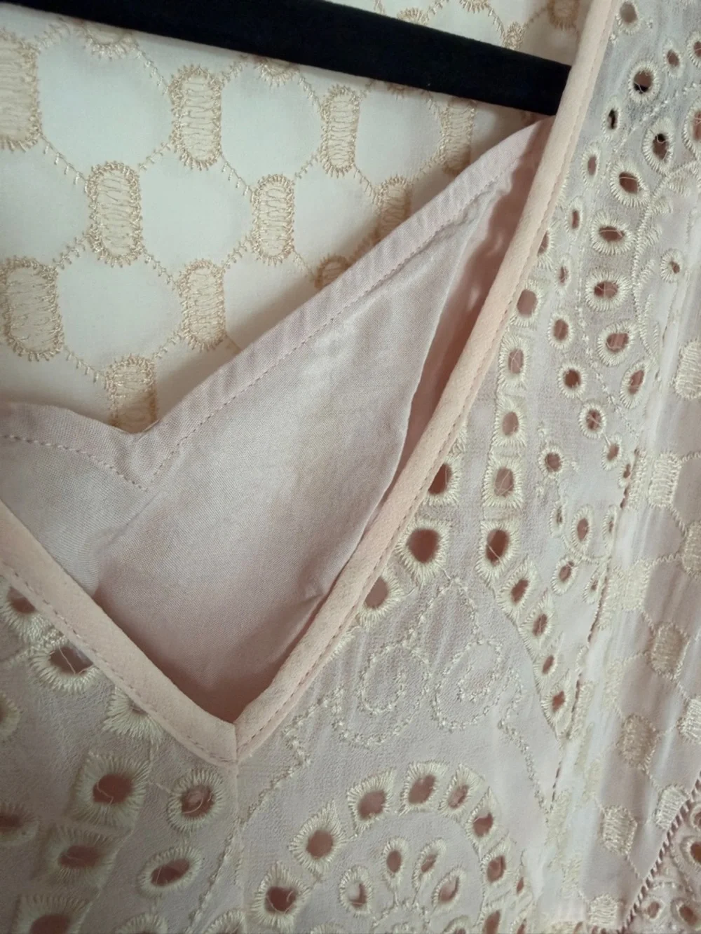 Anthropologie Blush Pink Eyelet Lace Dress, 6P - Picture 5 of 6